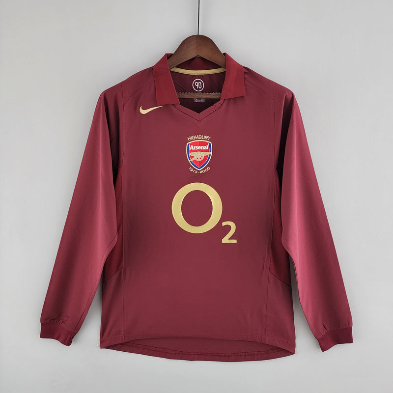 Camisa Manga Longa Arsenal 05/06 - Bordo | GL Sports