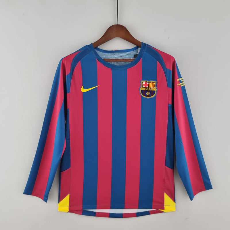 Camisa Manga Longa Barcelona 05/06 - Grená | GL Sports