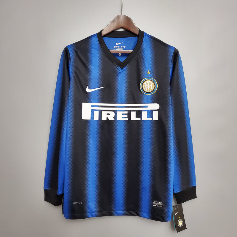 Camisa Manga Longa Inter de Milão 10/11 - Azul e Preto | GL Sports