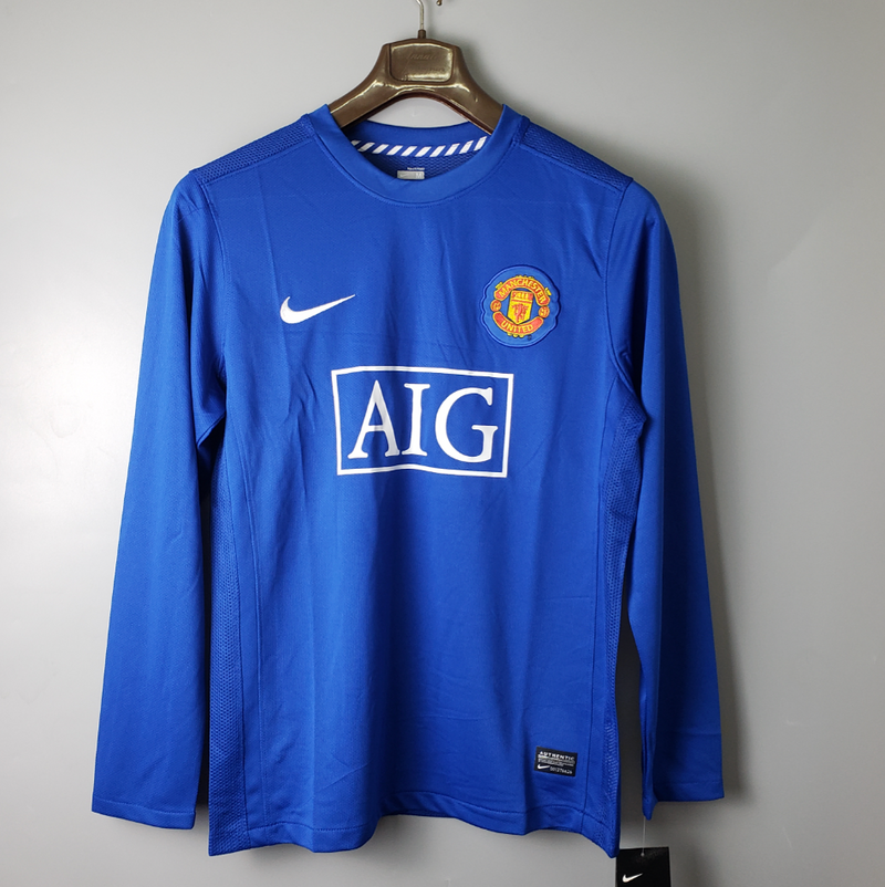 Camisa Manga Longa Manchester United 07/08 - Azul | GL Sports