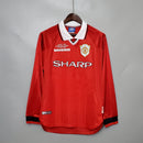 Camisa Manga Longa Manchester United 1999 - Vermelho | GL Sports