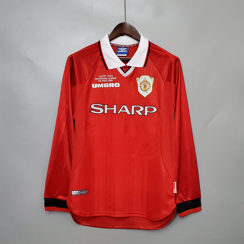 Camisa Manga Longa Manchester United 1999 - Vermelho | GL Sports