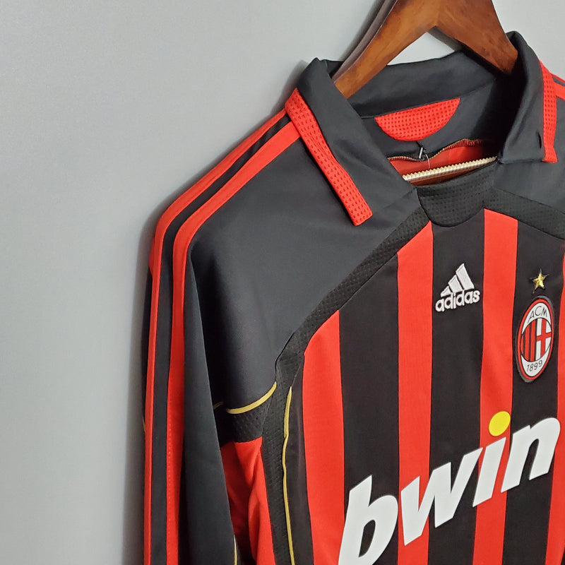 Camisa Manga Longa Milan 06/07 - Preto e Vermelho | GL Sports
