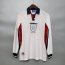 Camisa Manga Longa Seleção Inglaterra 1998 - Branco | GL Sports