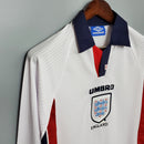Camisa Manga Longa Seleção Inglaterra 1998 - Branco | GL Sports