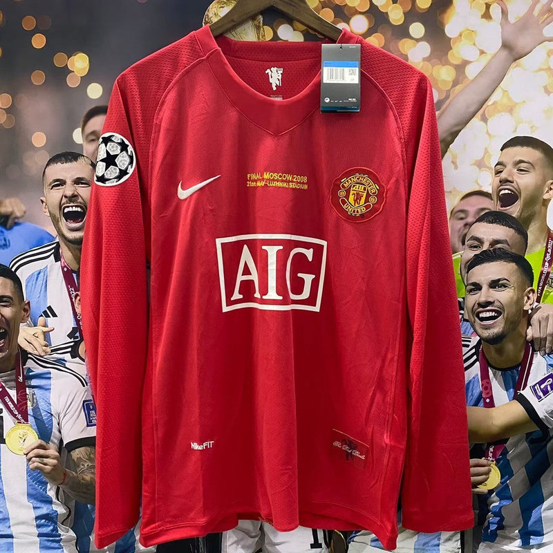 Camisa Retrô Manchester United 2007/2008 - Ronaldo #7 Manga Longa | GL Sports