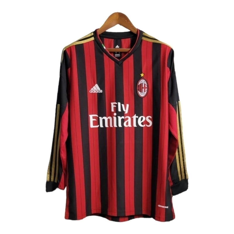 Camisa Milan Retrô Manga Longa 2013/2014 - Vermelha e Preta | GL Sports